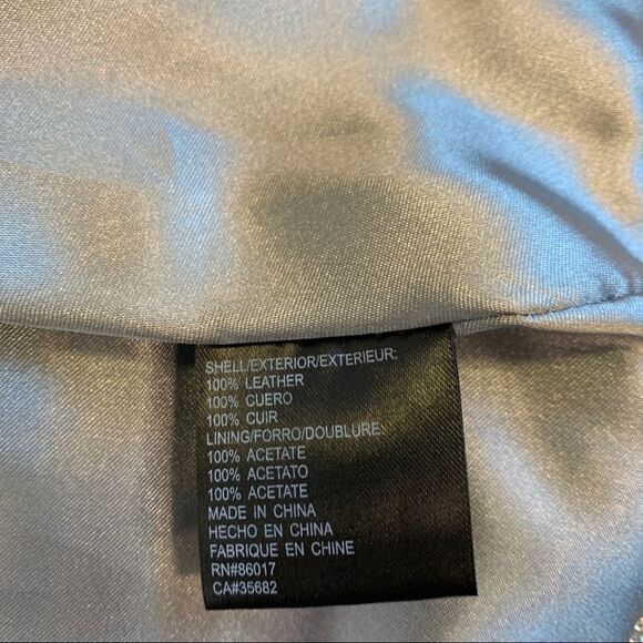 Bebe metallic silver crackled Leather Moto jacket Sz M - Picture 12 of 16